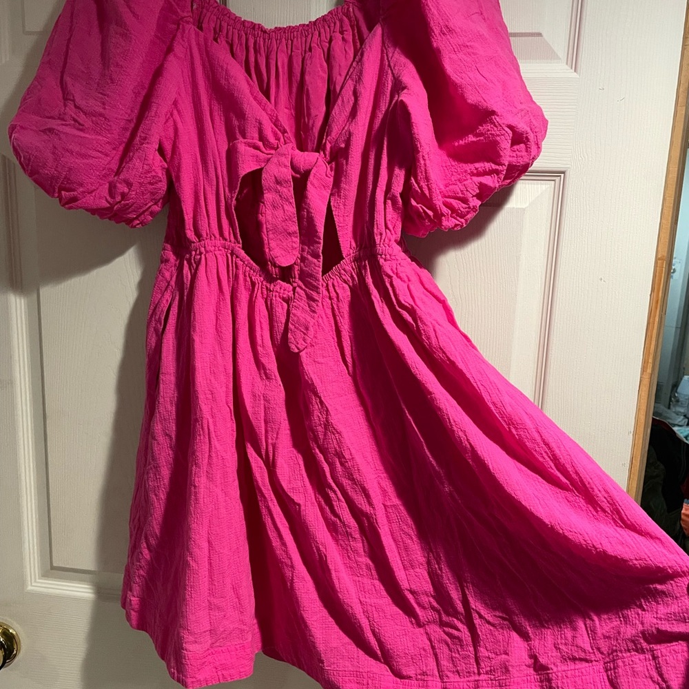 Anthropologie Maeve Dress. 1X. Pink. Puff sleeve. - Picture 10 of 13